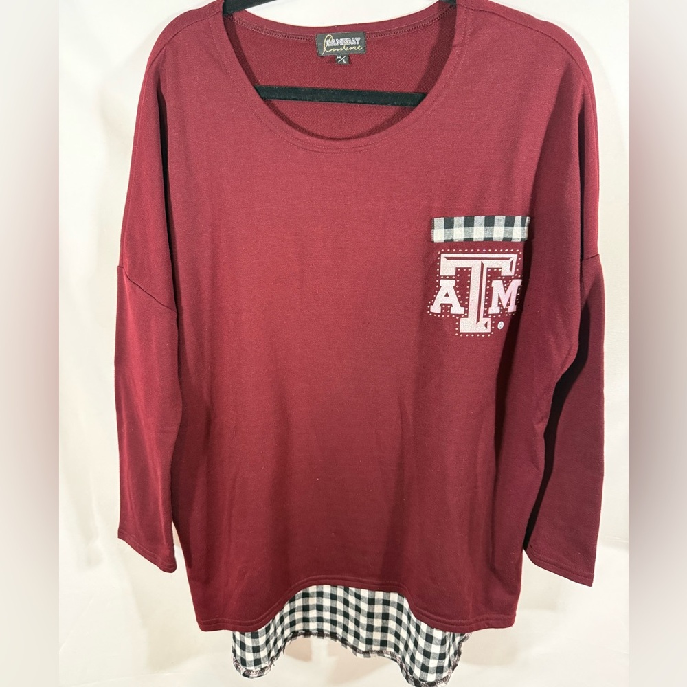 Maroon Long Sleeve Women's Tunic